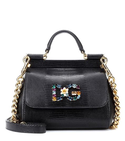 Sicily Mini Leather Shoulder Bag Black Dolce And Gabbana Shoulder