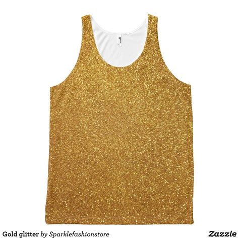 Gold Glitter All Over Print Tank Top Zazzle Com Printed Tank Tops