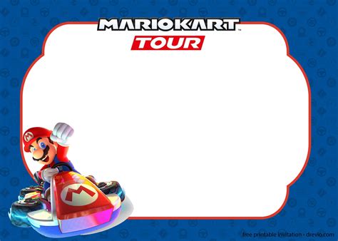 12 Free Mario Kart Tour Invitation Templates Drevio In 2020 Free