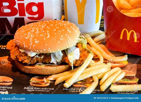 McDonald S Large Fried Chicken Hamburger Menu French Fries And Coke