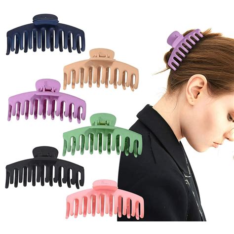 6 pcs large hair claw clips for women nonslip big claw hair clips for girls strong hold for