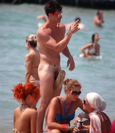 Awkward Nude Beach Erection Cumception