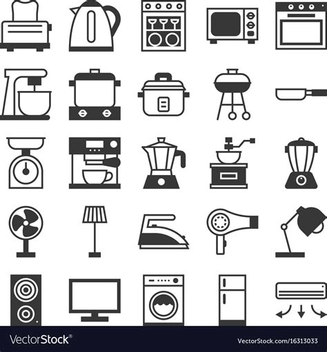 Household Icons Royalty Free Vector Image Vectorstock