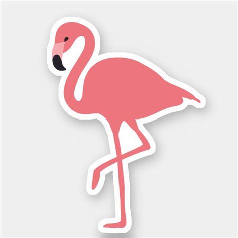A Pink Flamingo Sticker On A White Background