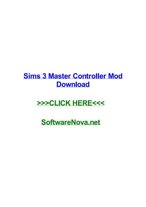 Sims 3 Master Controller Mod Download By Noelhfhpr Issuu