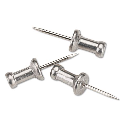 Gem Aluminum Head Push Pins Aluminum Silver 12 100box Janeice