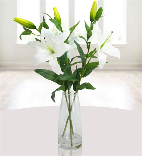 Elegant Silk Lily Vase Prestige Flowers