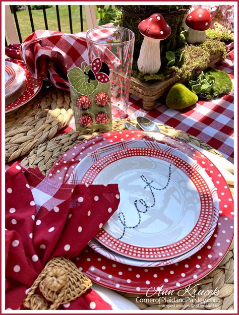 Summer Plaid And Polka Dot Picnic Tablescape And Hop Corner Of Plaid