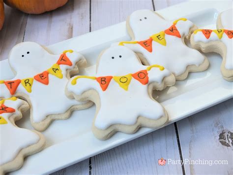 Halloween Sugar Cookies Decorated Ghost Banner Cookies Cute Candy Corn