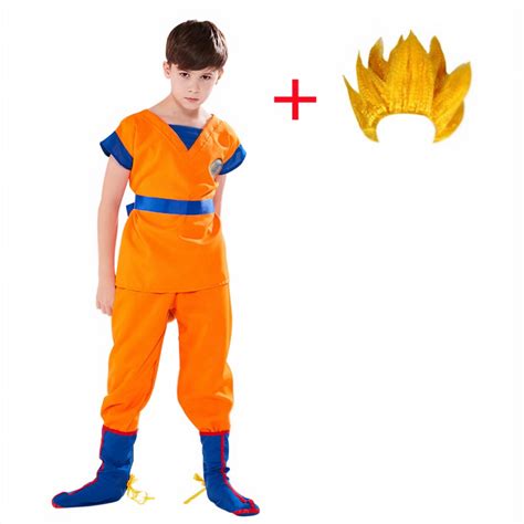 Buy Kids Goku Costume Super Saiyan Costume With Wig Halloween Costume