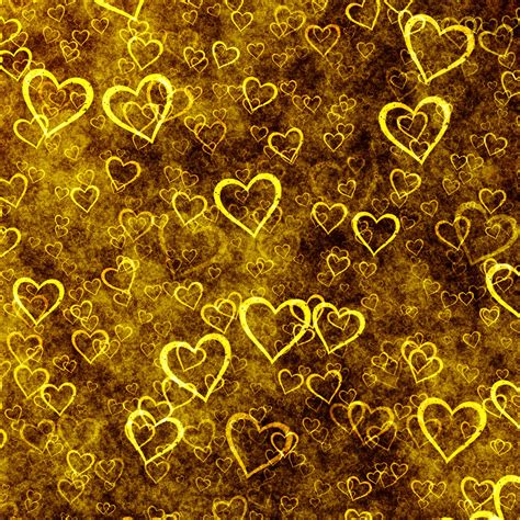 Yellow Hearts Background