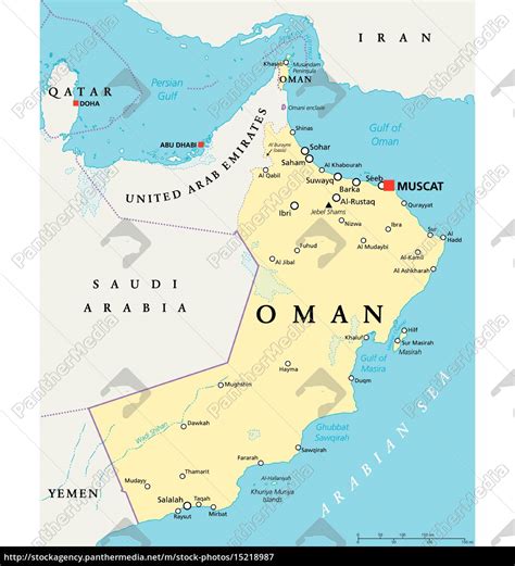 Oman Political Map Stock Photo 15218987 Panthermedia Stock Agency