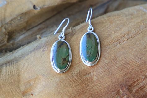 Earthy Turquoise Earrings Rare Sterling Silver Earrings Navajo