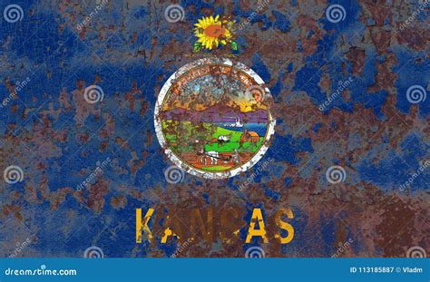 Kansas State Grunge Flag United States Of America Stock Image Image