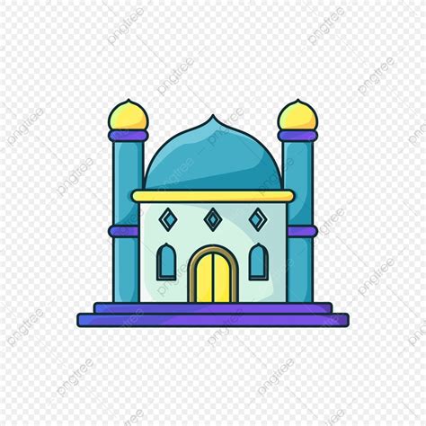 Vektor Masjid Ilustrasi Kartun Ruang Sholat Lucu Dalam Gaya Datar