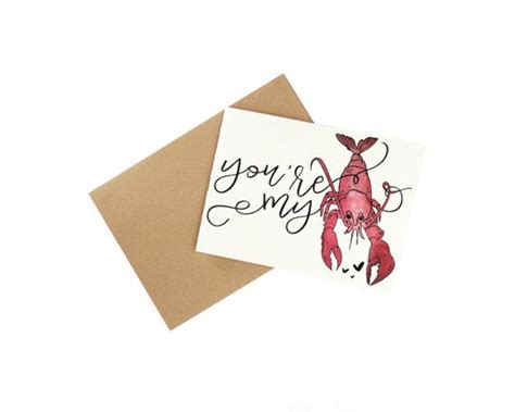 Youre My Lobster Valentines Day Card Lobster Card Etsy Valentines