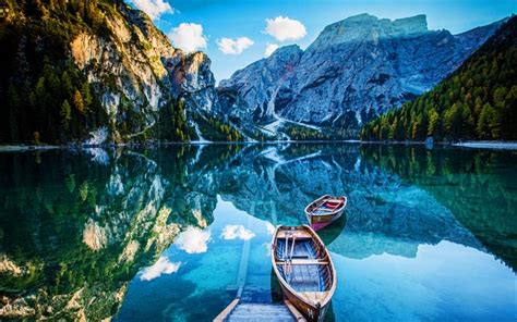 Download Wallpapers Lake Braies 4k Beautiful Nature Mountain Lake