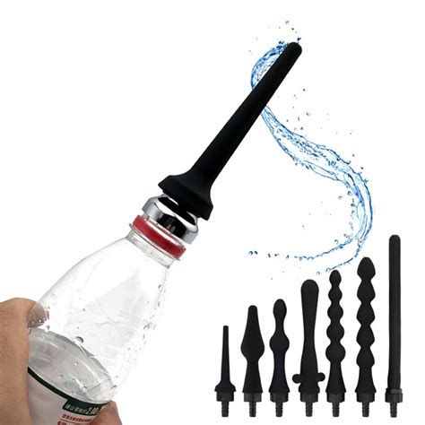 Portable Mineral Water Bottle Anal Enema Anal Washing Douche Vagina Cleaning Anal Plug Adult Sex