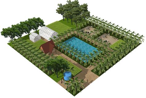 3d Illustration For Farm In Modular Unit Building Design Landscape Architecture Model Farm