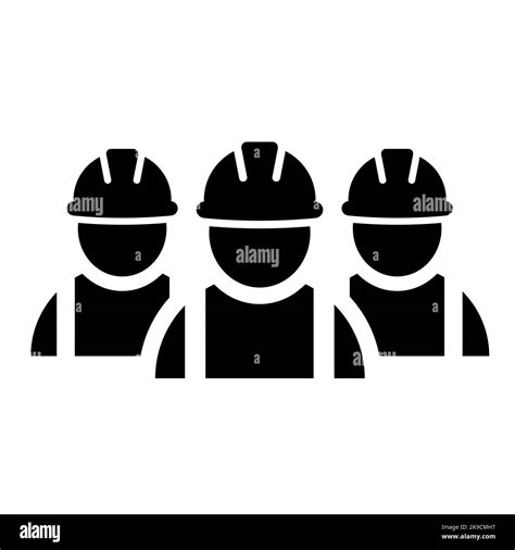 Black Construction Worker Icon Building Contractor Stock Vector Image