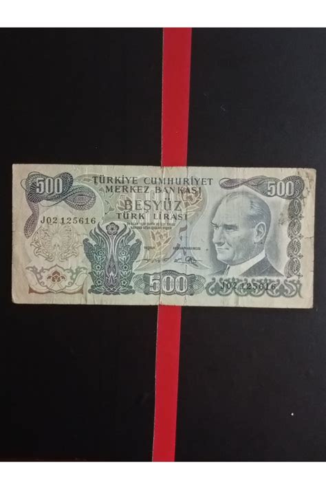 Yediotuz J Serisi 6 Emisyon 500 Türk Lirası Eski Koleksiyon Kağıt Para