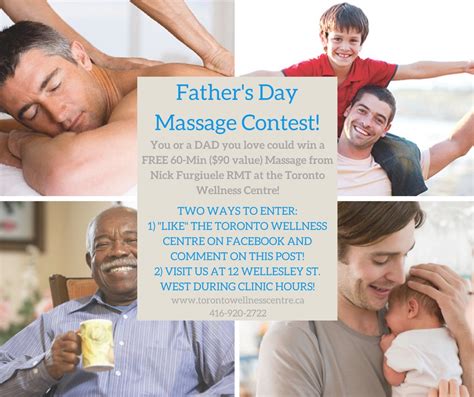 Fathers Day Massage Contest Enter Today Toronto Wellness Centre
