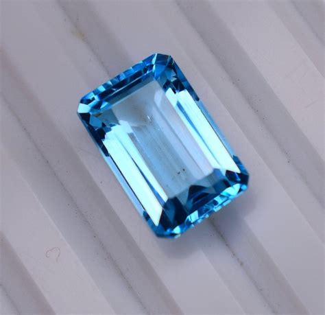 580 Cts Natural Blue Topaz Faceted Cut Stone 13x8 Mm Shape Etsy