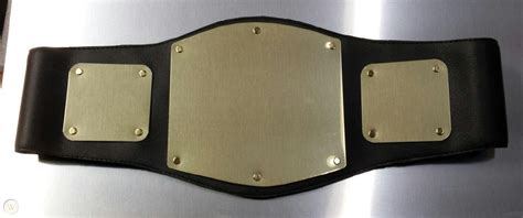Black Championship Belt With 3 Gold Blank Plates Customize Your Own