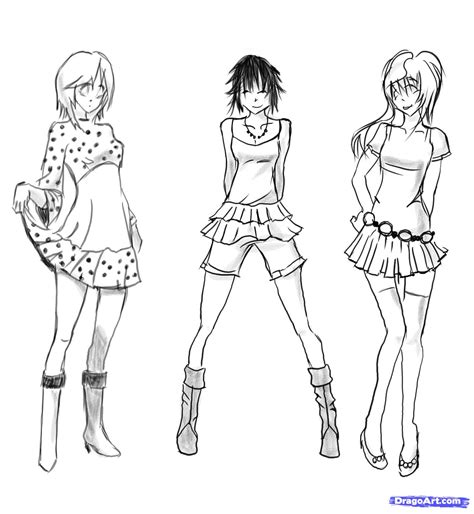 How To Sketch Anime Clothes Step By Step Anime People