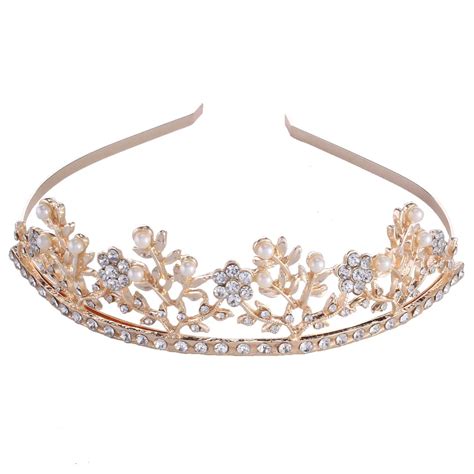 5 Pcs Shiny Crystal Rhinestone Headband Rose Gold Wedding Party Tiara Hair Bands Bridal Hair