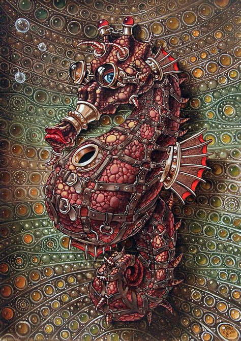 Seahorse In Steampunk Painting By Victor Molev Fine Art America