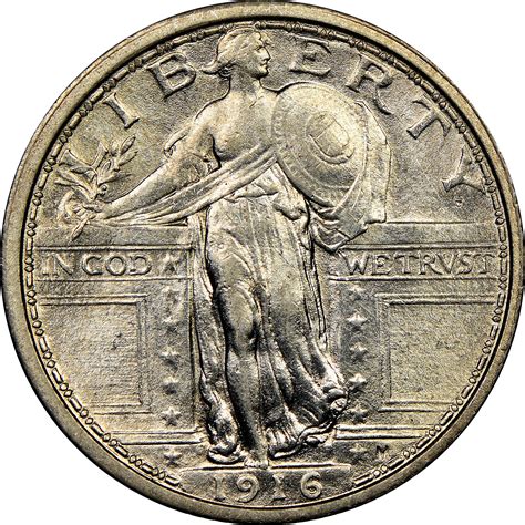 1916 Standing 25c Ms Standing Liberty Quarters Ngc