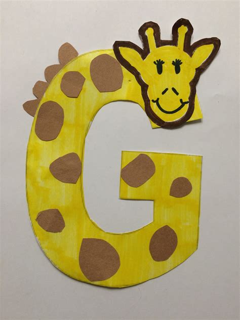 Alphabet Letter Craft: Letter G Giraffe | Letter g crafts, Letter a crafts, Alphabet letter crafts