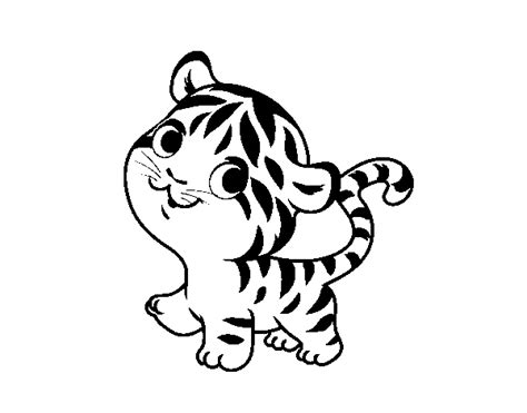 Desenho de Bebê tigre para Colorir Colorir com