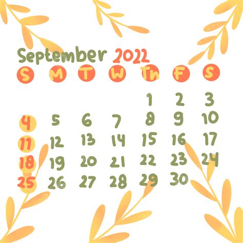 Calender September 2022 Calender 2022 Calender Month Png Transparent