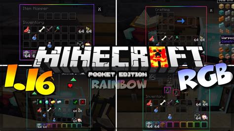 Mcpe 116 Custom Rainbow Gui Minecraft Pe 116 Custom Rgb Rainbow Gui