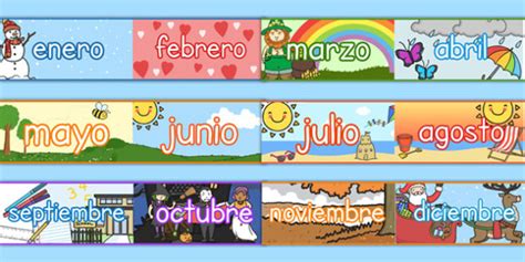 Spanish Months Of The Year Display Border Twinkl