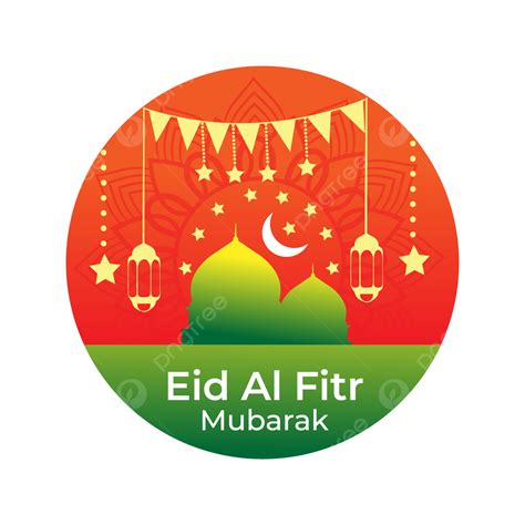 Eid Al Fitr Vector Art Png Happy Eid Al Fitr Design With Red Png