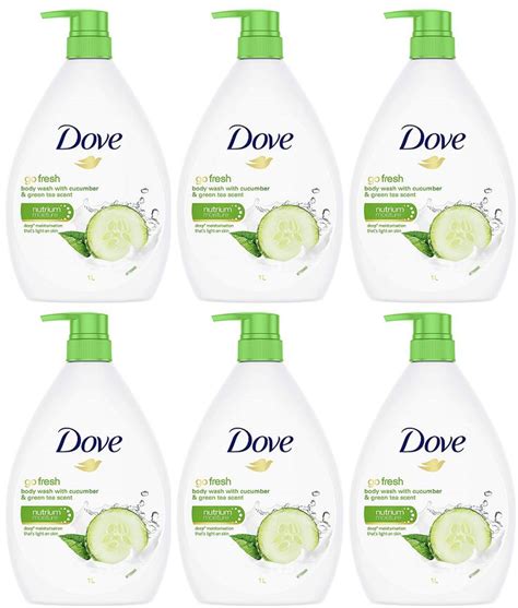 Dove Go Fresh Touch Body Wash Cucumber And Green Tea Scent 1l Pack Of