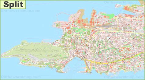 This is a large map of split and dalmatia county in croatia. Large detailed map of Split