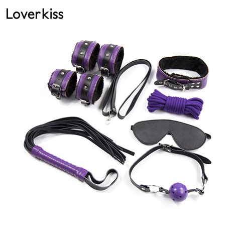 Loverkiss Aaa Grade Faux Leather Bdsm Bondage Set 7pcslot Fetish