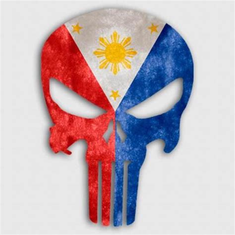 Philippines Flag Sticker Punisher Skull Window Truck Car Pinoy Filipino