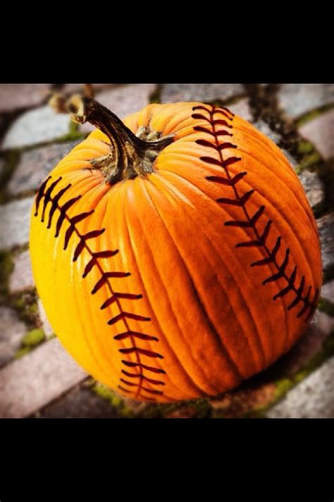 Softballbaseball Pumpkin Halloween Softball Halloween Pumpkins