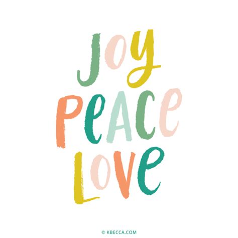 Brush Lettering Joy Peace Love Vector Clip Art