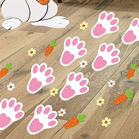Ivenf Easter Bunny Paw Print Stickers 126 Pcs Rabbit