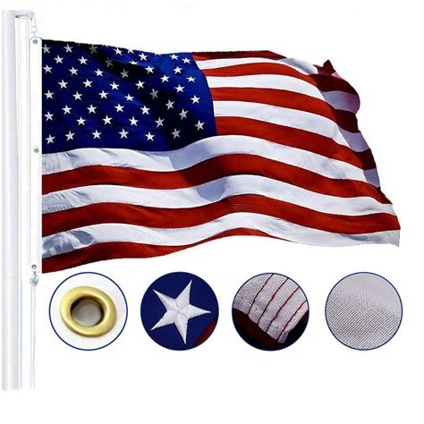 g128 5x8 feet american flag heavy duty spun polyester 220gsm embroidered stars sewn