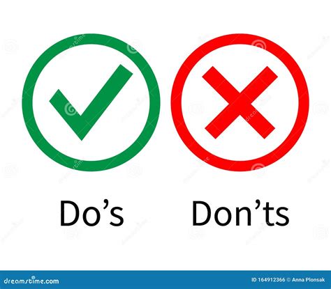 Do S And Don Ts Vector Icons Vector Illustration Eps10 Stock
