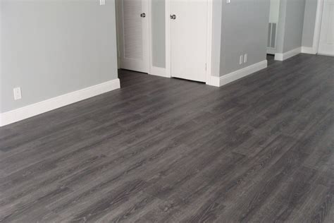 Dark Hardwood Color Floor With Grey Walls In Grey Flooring Modern Wood Floors Living
