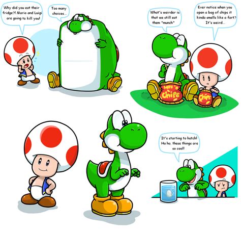 Hey Its Yoshi And Toad By Nintendrawer On Deviantart Mario Funny