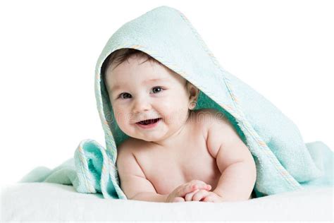 Cute Happy Baby In Towel Stock Photo Image Of Infant 36460996